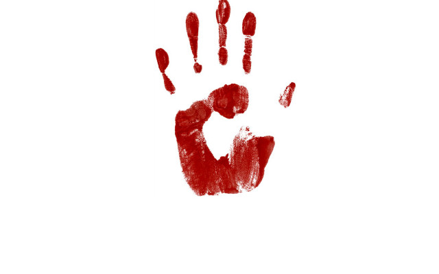 Hand print red paint image free wallpaper for desktop - medium preview image