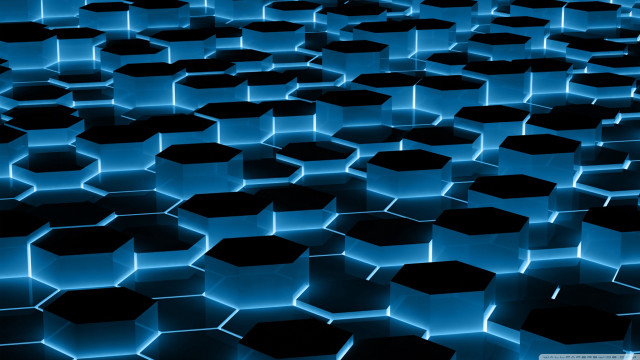 Blue black hexagons large group free wallpaper for desktop - medium preview image
