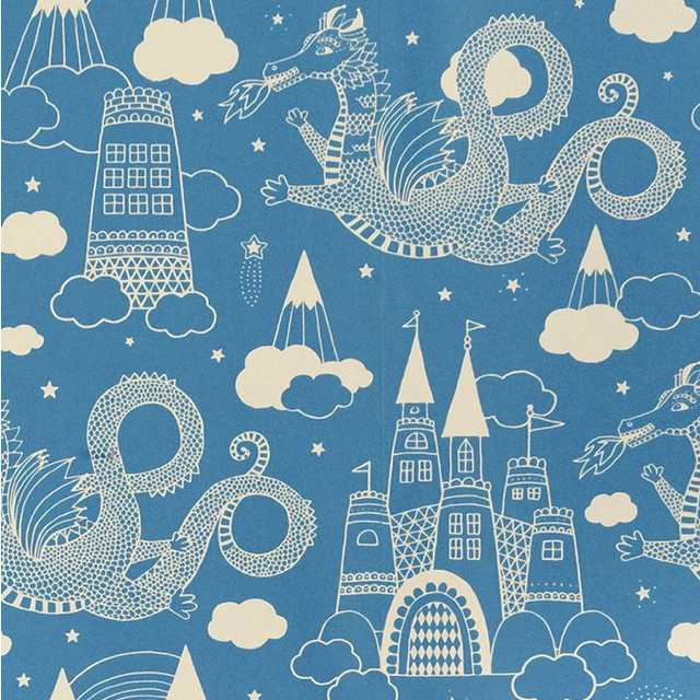 Blue white dragon castle clouds free wallpaper for tablet - medium preview image