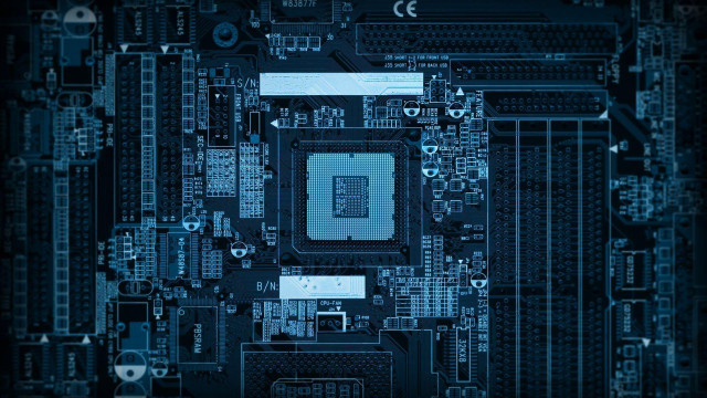 Motherboard cpu chip dark blue #2 free wallpaper for desktop - medium preview image