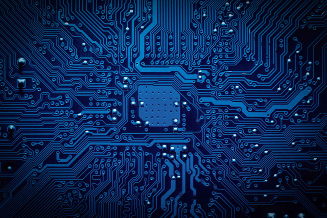 Circuit board blue background blue free wallpaper for desktop - medium preview image