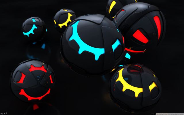 Black glowing balls halloween pumpkin free wallpaper for desktop - medium preview image