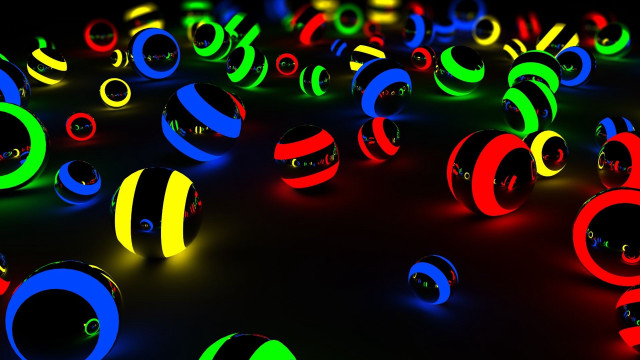 Colorful balls black background image free wallpaper for desktop - medium preview image