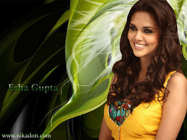 Woman smiling green leaf yellow free wallpaper for desktop - medium preview image