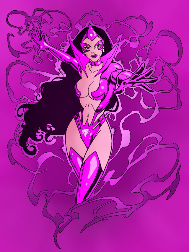 Purple fantasy woman fire lightning free wallpaper for mobile - medium preview image