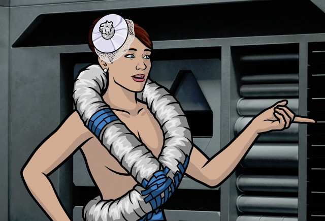 Cartoon woman scarf hat pointing free wallpaper for desktop - medium preview image