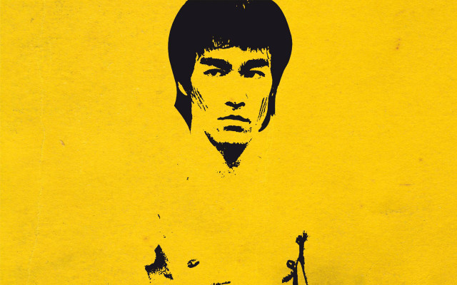 Yellow poster man black haircut free wallpaper for desktop - medium preview image