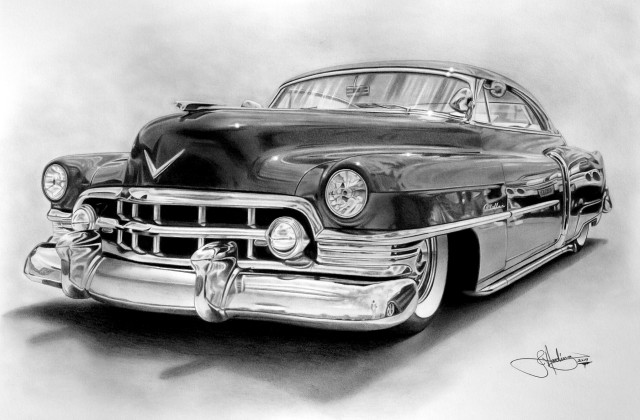 Classic car hood ornament drawing free wallpaper for desktop - medium preview image