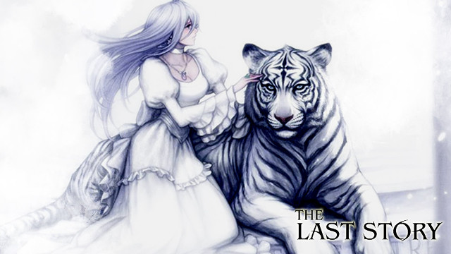 Woman white dress petting tiger free wallpaper for desktop - medium preview image
