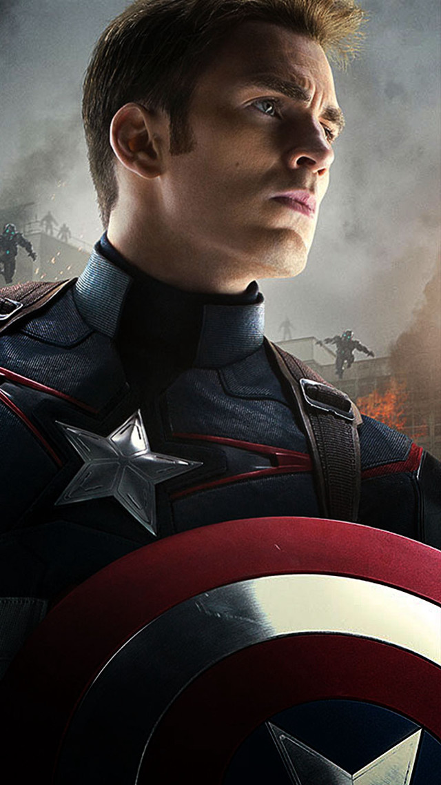Captain america costume fire smoke free wallpaper for mobile - medium preview image