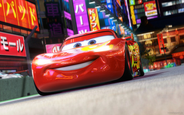 Cartoon character driving car city #2 free wallpaper for desktop - medium preview image