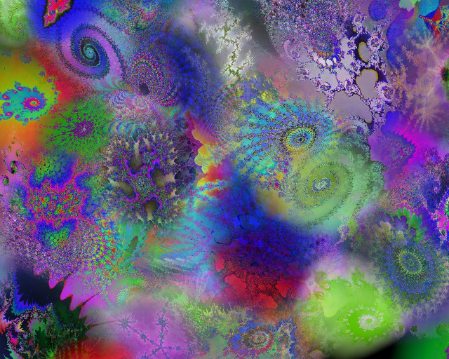 Colorful abstract painting vibrant shapes #2 free wallpaper for desktop - medium preview image