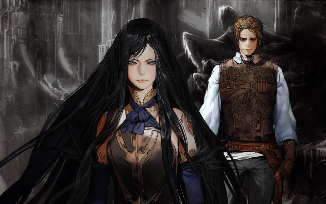 Couple black and white gothic free wallpaper for desktop - medium preview image