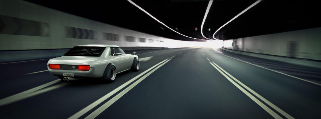 Car driving tunnel lights middle free wallpaper for desktop - medium preview image