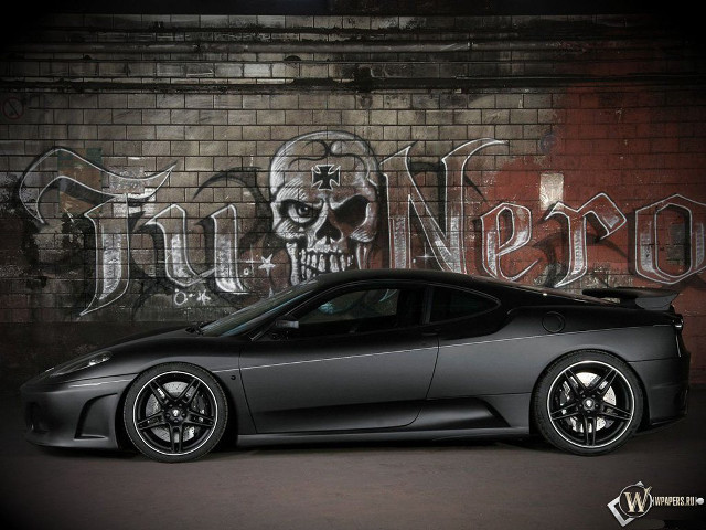 Car parked brick wall graffiti free wallpaper for desktop - medium preview image