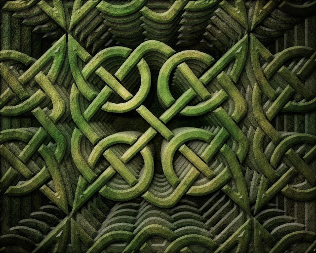 Green pattern knot black background free wallpaper for desktop - medium preview image
