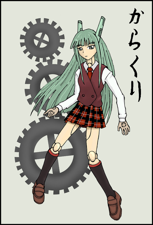 Girl green wig school uniform free wallpaper for mobile - medium preview image