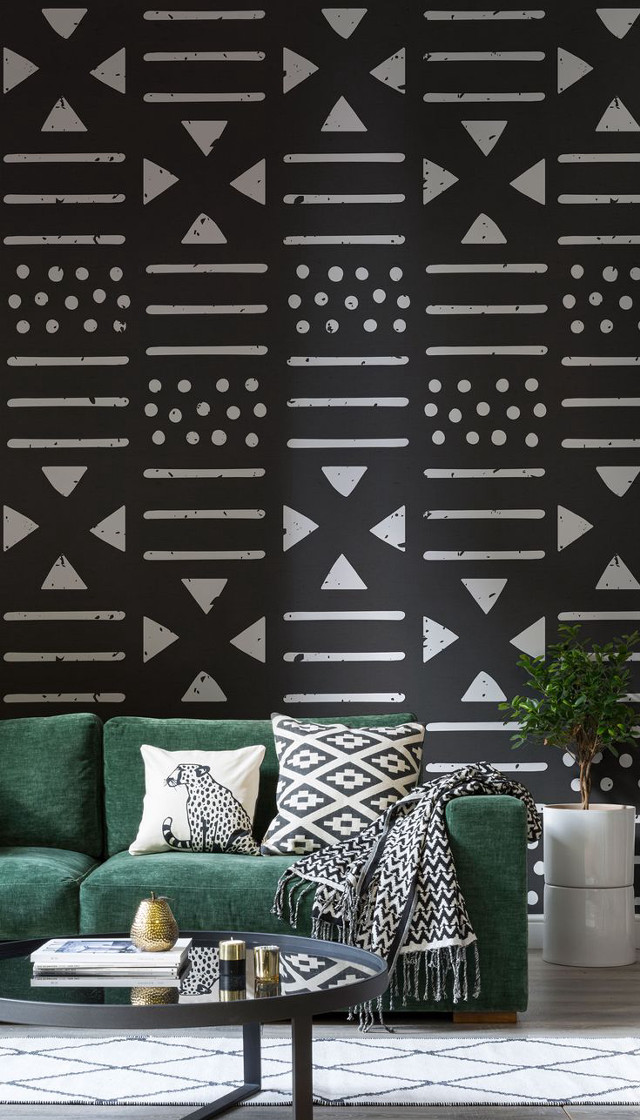 Living room green couch black free wallpaper for mobile - medium preview image