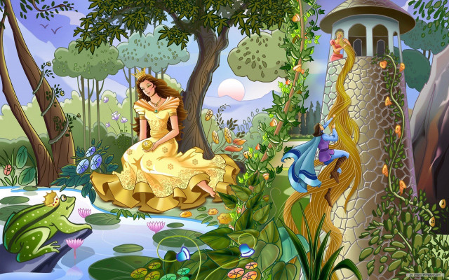 Woman yellow dress sitting rock free wallpaper for desktop - medium preview image