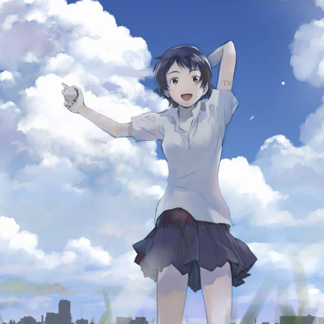 Girl short skirt arms up free wallpaper for tablet - medium preview image