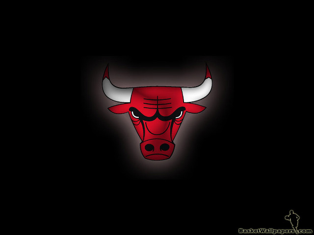 Bulls logo black background red free wallpaper for desktop - medium preview image