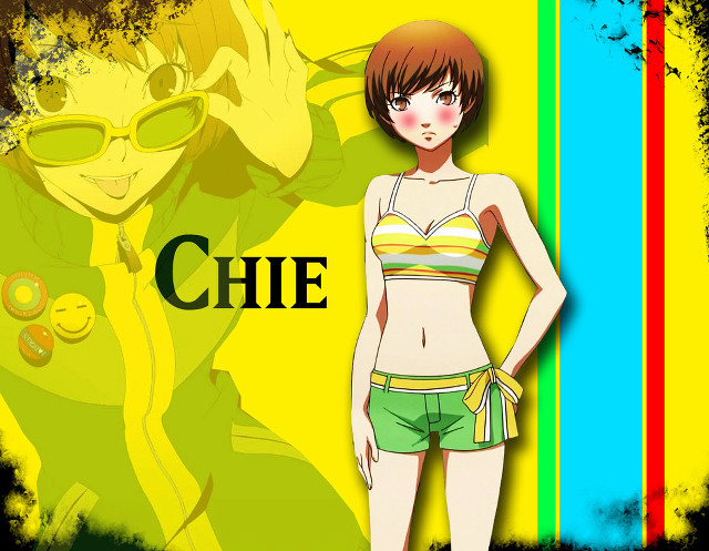 Woman bikini shorts rainbow background free wallpaper for desktop - medium preview image