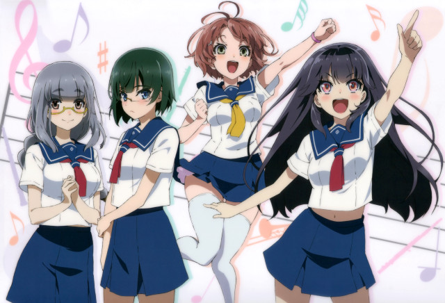 School girls musical notes microphone free wallpaper for desktop - medium preview image