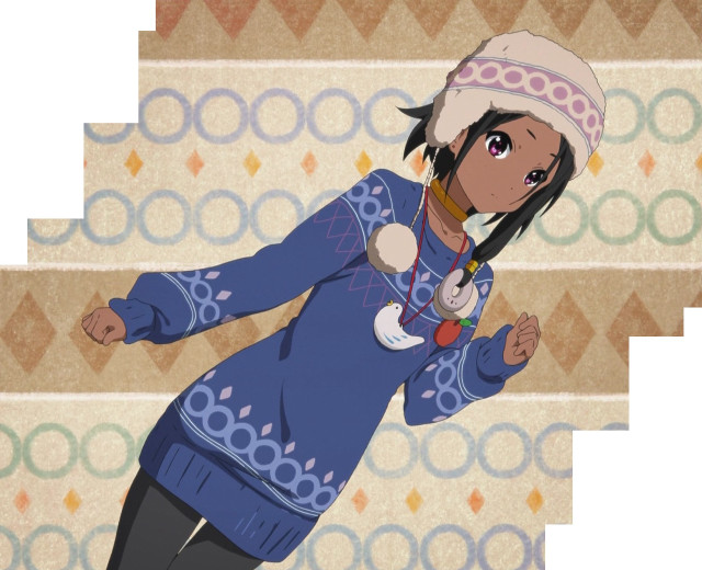 Woman blue dress hat standing free wallpaper for desktop - medium preview image