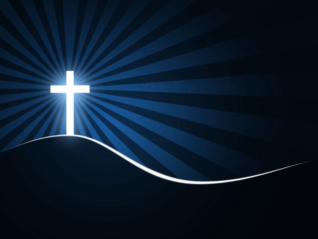 Cross hill blue background white free wallpaper for desktop - medium preview image