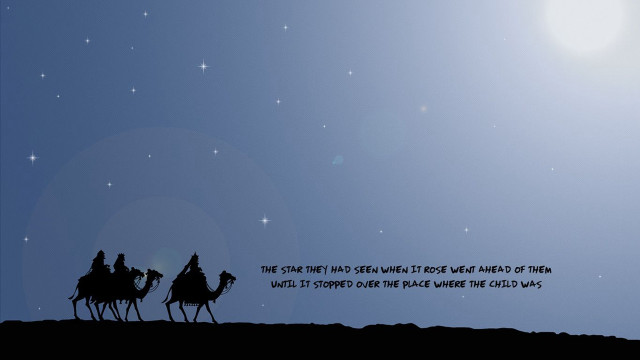 Silhouette three people riding camel free wallpaper for desktop - medium preview image