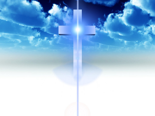 Cross blue sky clouds bright free wallpaper for desktop - medium preview image