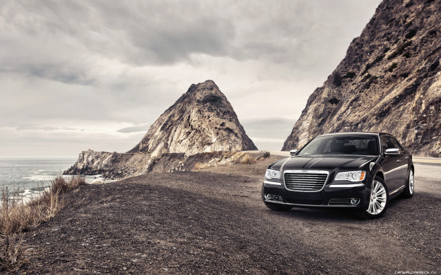 Black car mountain range water #2 free wallpaper for desktop - medium preview image