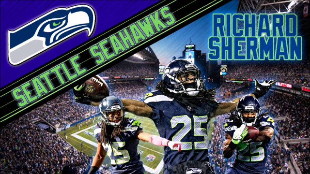 Football player holding football Seattle free wallpaper for desktop - medium preview image