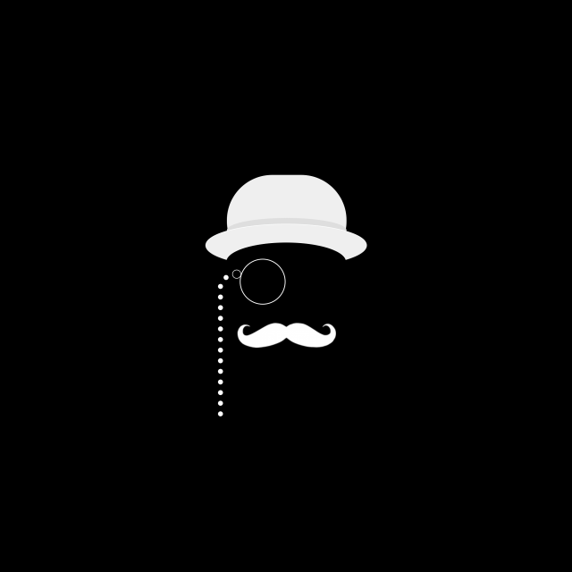 Mustache hat portrait monochrome behance free wallpaper for tablet - medium preview image