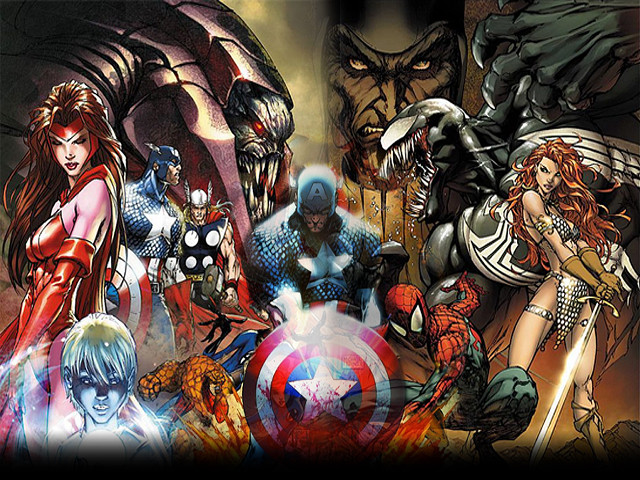 Avengers characters giant spider man free wallpaper for desktop - medium preview image