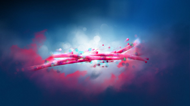 Pink object floating blue background free wallpaper for desktop - medium preview image