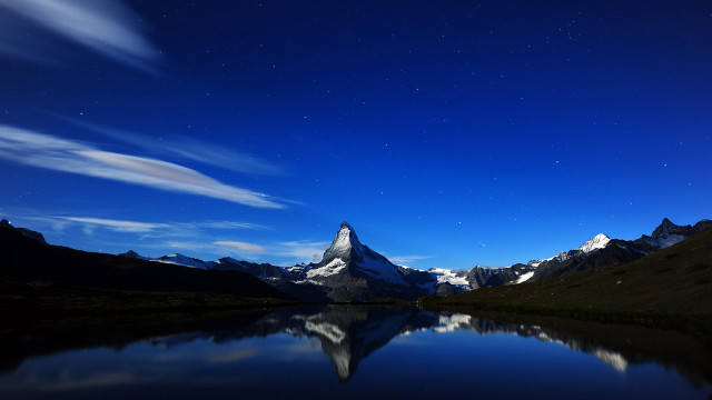 Mountain lake night sky stars #2 free wallpaper for desktop - medium preview image