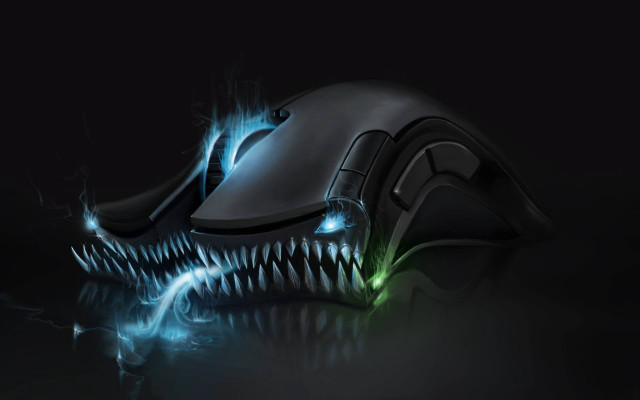 Glowing mouse fire eyes skull free wallpaper for desktop - medium preview image