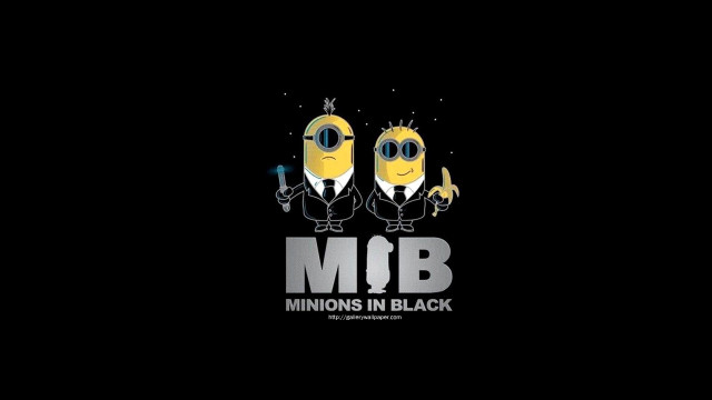 Minions suits holding knife funny free wallpaper for desktop - medium preview image
