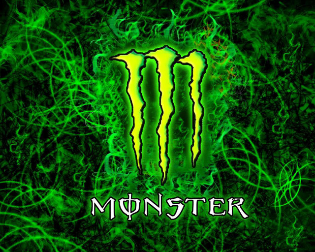 Monster logo green background black free wallpaper for desktop - medium preview image