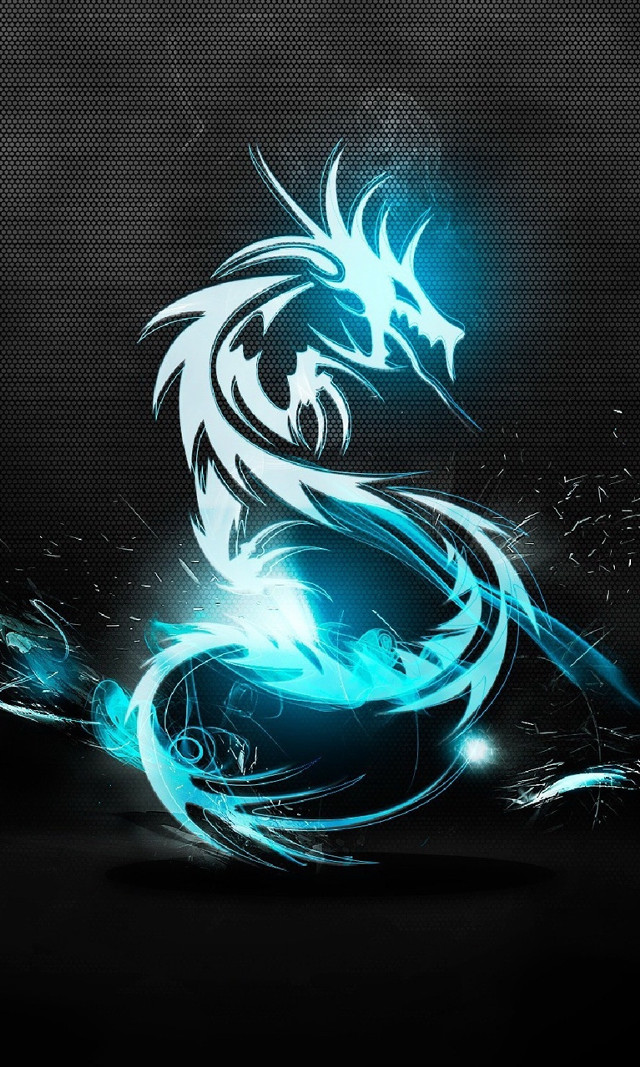 Blue black dragon black background #5 free wallpaper for mobile - medium preview image