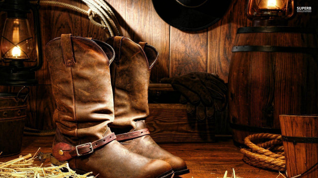 Cowboy boots hay barrel rope #2 free wallpaper for desktop - medium preview image