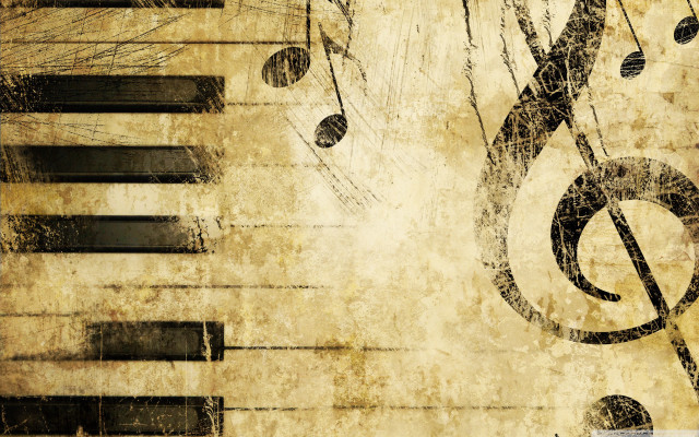 Grungy piano musical notes trebles #3 free wallpaper for desktop - medium preview image