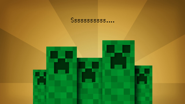 Green blocky pixel game yellow free wallpaper for desktop - medium preview image