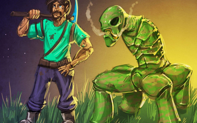 Man alien baseball bat green free wallpaper for desktop - medium preview image