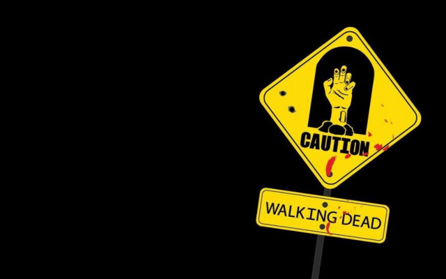 Yellow caution sign hand warning free wallpaper for desktop - medium preview image