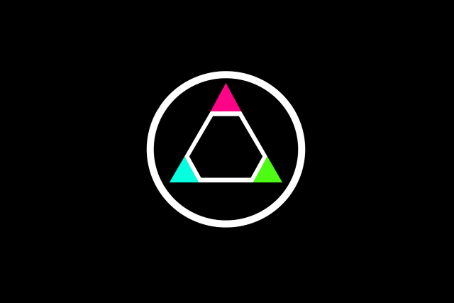 Black background white circle triangle free wallpaper for desktop - medium preview image