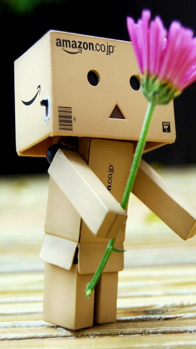 Cardboard man pink flower amazon free wallpaper for mobile - medium preview image