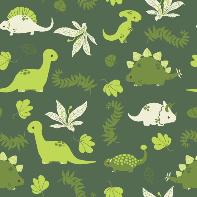 Green white dinosaur leaves pattern free wallpaper for tablet - medium preview image