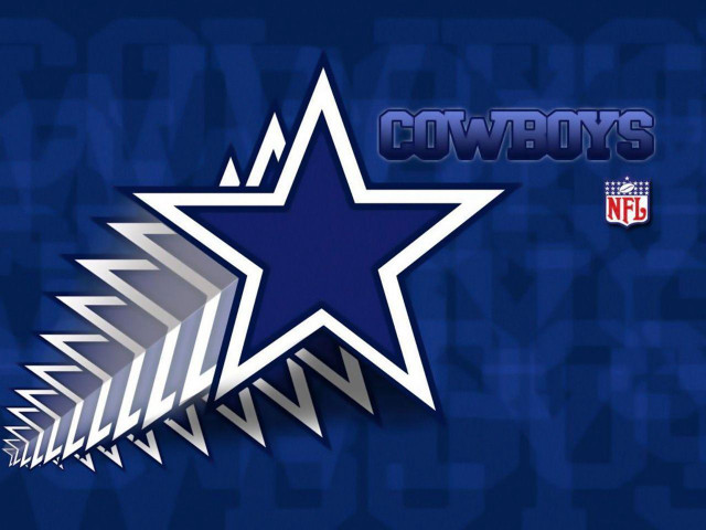 Cowboys logo blue background white free wallpaper for desktop - medium preview image